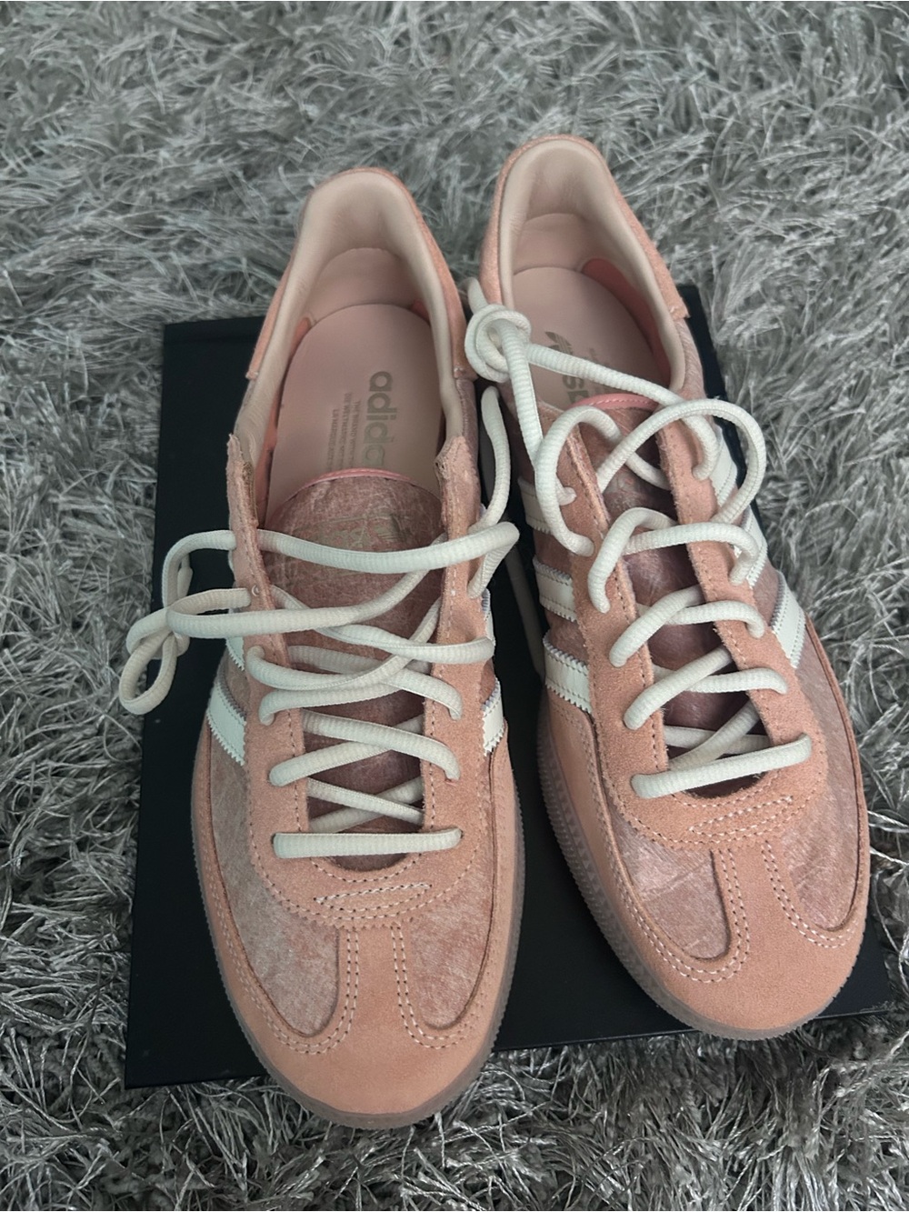 adidas Women’s Pink Suede Sneakers with White Stripes